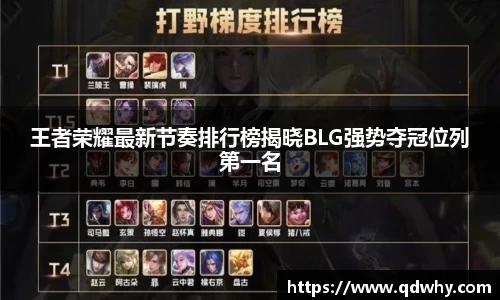 王者荣耀最新节奏排行榜揭晓BLG强势夺冠位列第一名